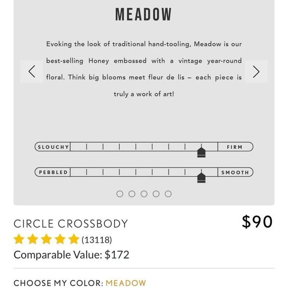 Leather Crossbody Purse Portland Leather in Meadow “Circle Crossbody” NEW - Picture 12 of 12